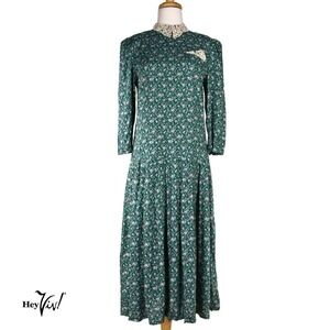 Vintage Jane Schaffhausen Belle France Cotton Print Dress W 32" size 8 - Hey Viv